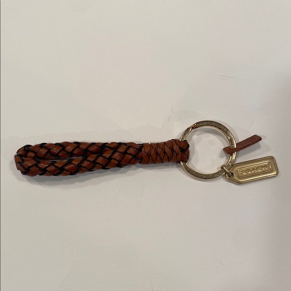 RARE Vintage Coach Brown Braided Leather Keychain - Picture 2 of 5